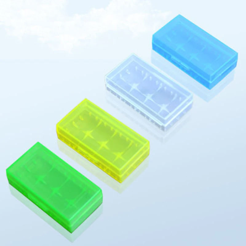 

2pcs Plastic Transparent White 2 x 18650 Battery Case Holder Storage Box Container For 18650 18350 CR123A 18500 Battery