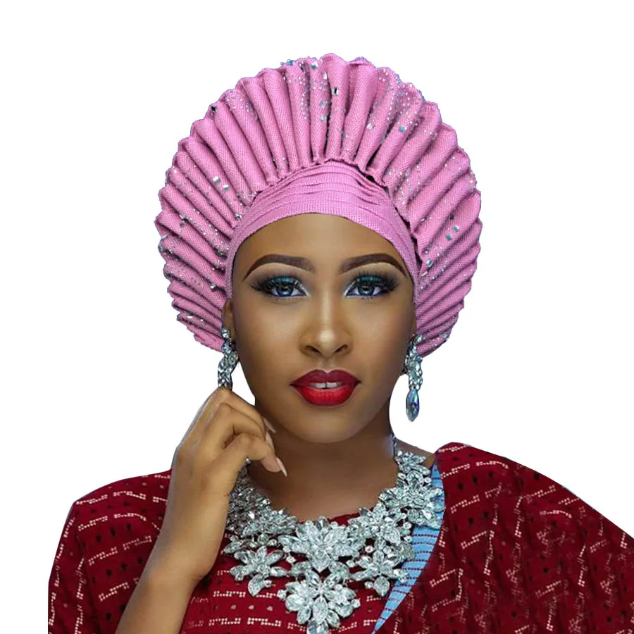 

Free shipping african aso oke headties already tied with stones