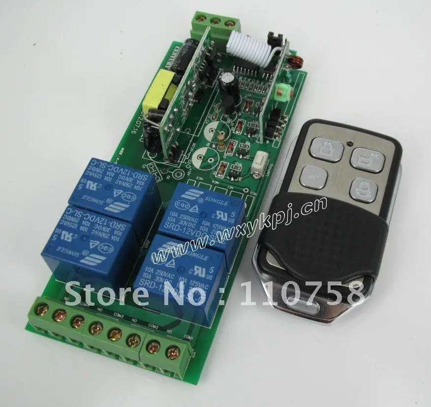 

Best Price 100% NEW 85V~250V RF 4 CH 1000M Wide Voltage Multi-Function RF Wireless Metal Remote Control & Receiver 315/433MHZ