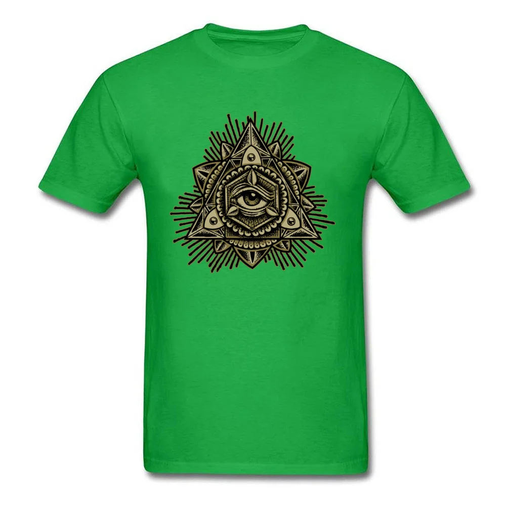 Sacred Trinity Eye Tops & Tees Latest Round Neck Fashionable Short Sleeve 100% Cotton Men T Shirt Printing Tee-Shirt Sacred Trinity Eye green