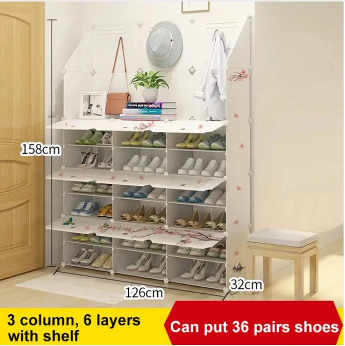 Современный стеллаж для обуви пластиковый металлический большой шкаф-органайзер для обуви для прихожей полка для хранения обуви B497 - Цвет: hh