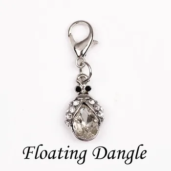 

20pcs/lot (Free Shipping) Cicada Dangle Charms For Floating Photo Locket Necklace Jewelry