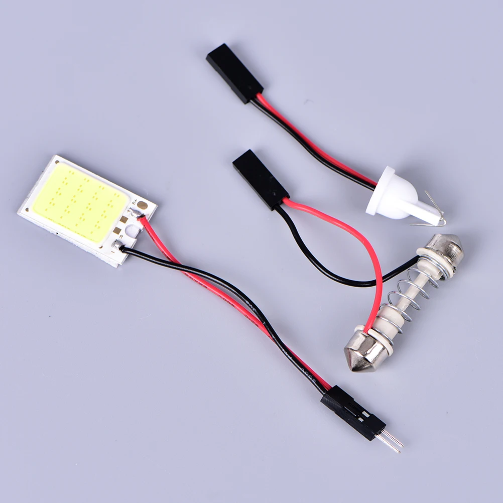 

LED COB Chip Auto Interior Light Panel Reading Map Bulb Lamp Festoon Dome Adapter 12V DIY Luggage Compartment Lights