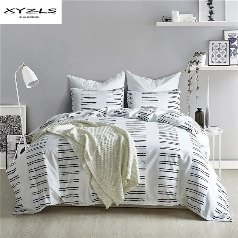 Xyzls Modern Geometric Bedding Sets Duvet Cover Set 2 3pcs Bed Set