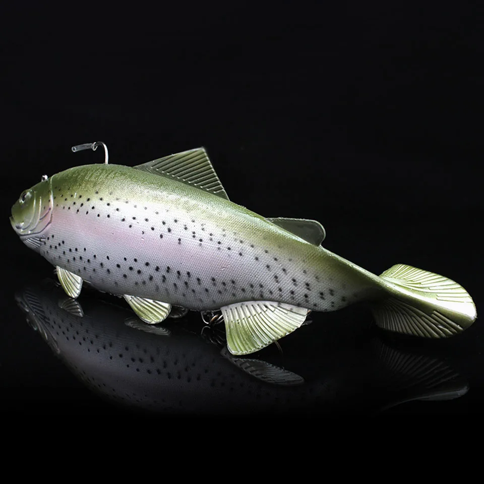 WALK FISH 20cm 30cm Simulation Soft Fishing Lure Sea Boat 3D Eyes Fishing Artificial Baits with Treble Hook and Single hook