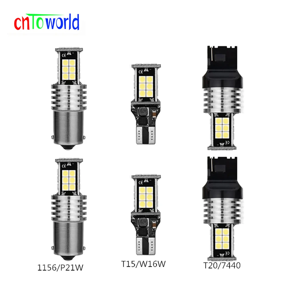 2 шт. W16W T15 Led 1156 Ba15s P21w 1157 Bay15d лампы T20 7440 7443 W21W автомобильная лампа заднего хода 24 Smd