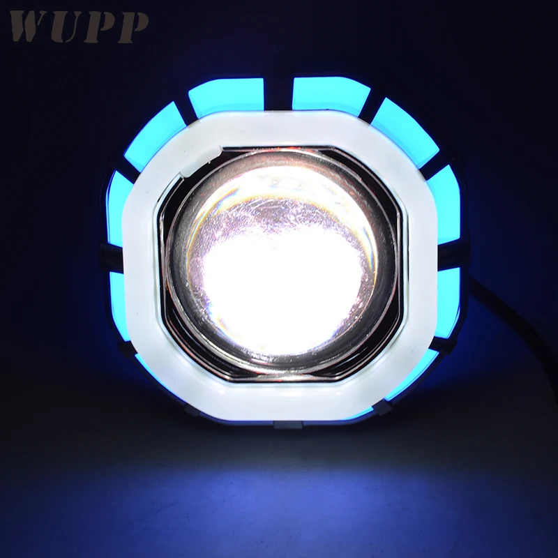 

WUPP Motorcycle Car Projector Lens Headlight With 30W 1200Lm Double Angel Eyes Demon Eye Led Fog Light For Dc 12V- 85V Cars