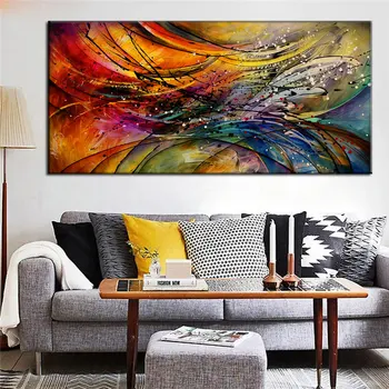 

HD printed modern abstract oil painting abstract colorful poster bright Canvas Oil Paintings decorative Wall Art Picture