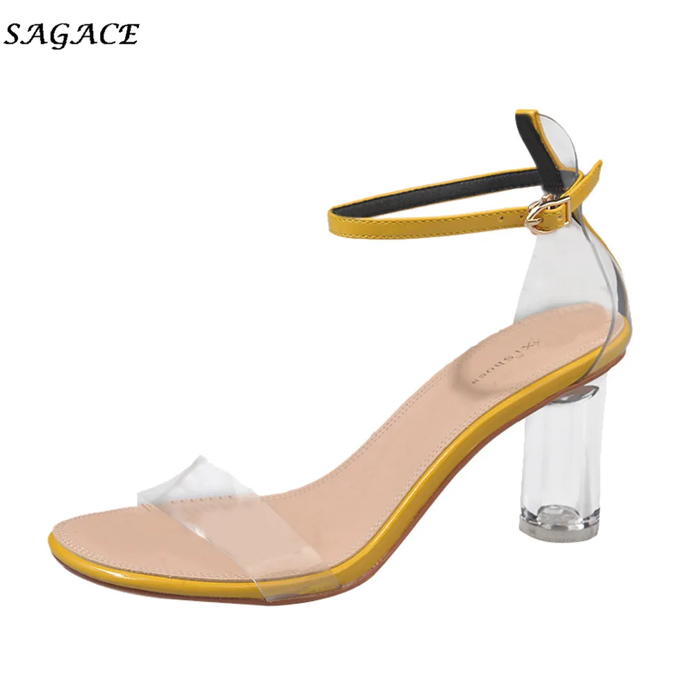 SAGACE/обувь; женские модные прозрачные сандалии; вечерние туфли на высоком каблуке с открытым носком; Лидер продаж; sandalia feminina