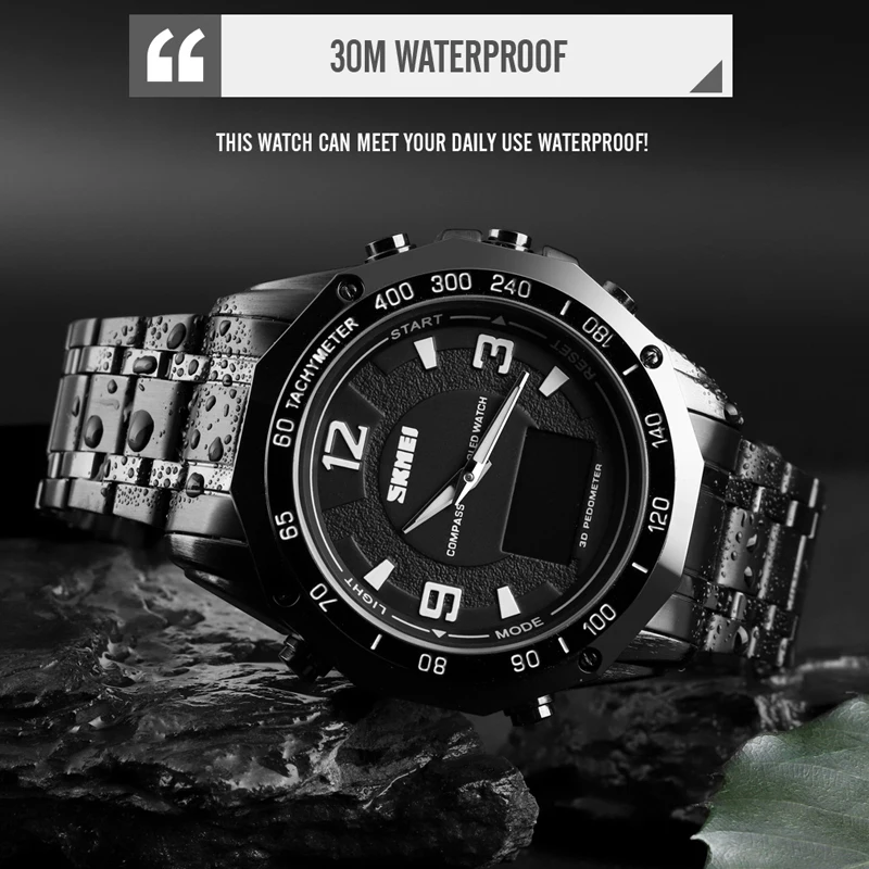 Luxury Sport Watch For Men Calorie Pedometer Stopwatch Wristwatch Waterproof Military Watch Compass Thermometer Digital Watches