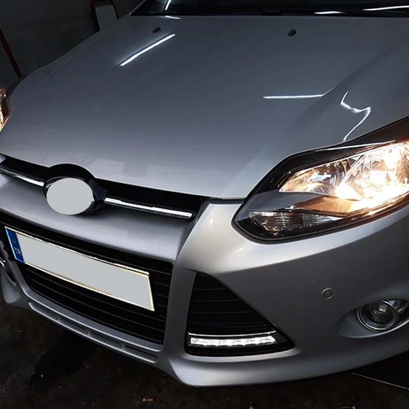  SUNKIA 2Pcs/Set Daytime Running Light Auto DRL Car Styling 12v DC for Ford Focus with Amber Turn Li - 32304726699