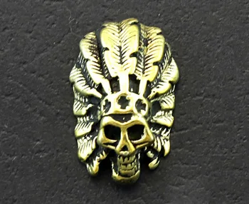 

Brass Skull American Tribal Chief Screwback Screw Eye Concho Leathercraft LC3