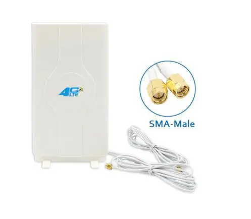 3g 4G LTE Антенна внешняя Mimo панель антенны для huawei zte 4G LTE маршрутизатор модем антенна с двойной TS9/CRC9/SMA разъем - Цвет: SMA male connector