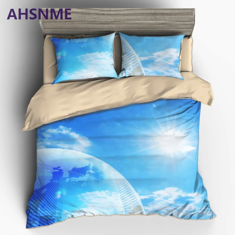 AHSNME Science Fiction Future World Earth and Sun Bedding set Luxury US