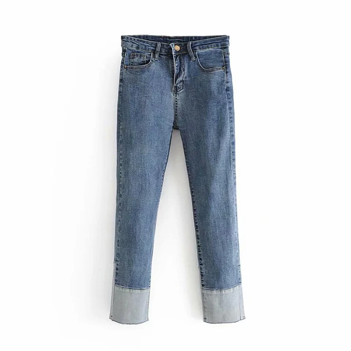 GOPLUS новый на лето и весну Мода 2019 г. Высокая талия джинсы для женщин Лоскутная эластичные джинсы прямые женские джинсовые брюки Винтаж