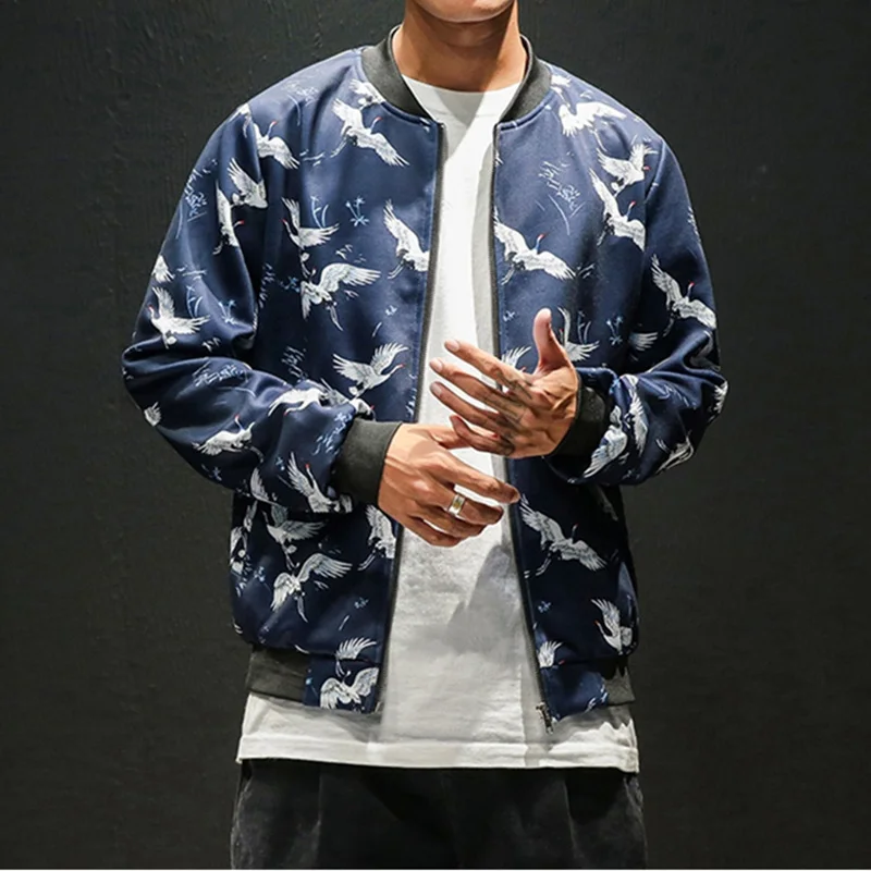 

Japanese streetwear mens bomber jackets outerwear male kimono jacket men winter clothes 2018 Jananese coat KK2599 X