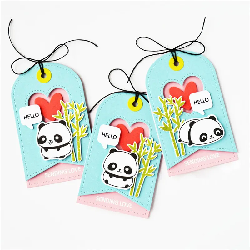 

YaMinSanNiO Animal Clear Stamps and Dies Panda Cutting Dies Scrapbooking DIY Decorative Embossing Craft Dies Stencil Template