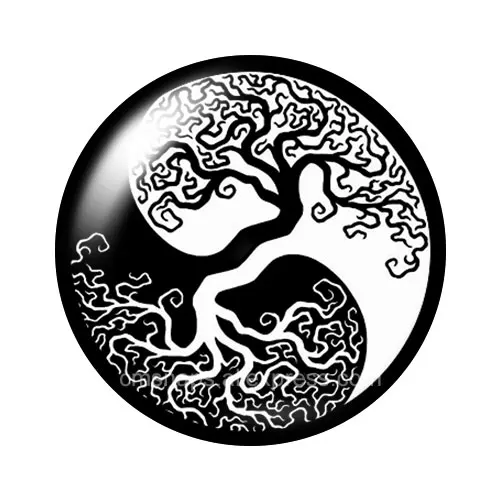 Новый черный стиль Life Tree 10 шт смешанный 12 мм/16 мм/18 мм/25 мм Круглый Фото стеклянный