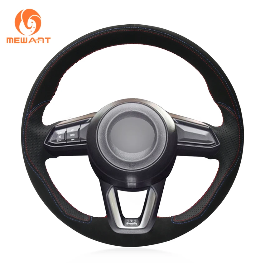 Чехол на руль из натуральной кожи для Mazda 3 Axela черный чехол 6 Atenza 2018 2019 Toyota Yaris 1 9 г. 2