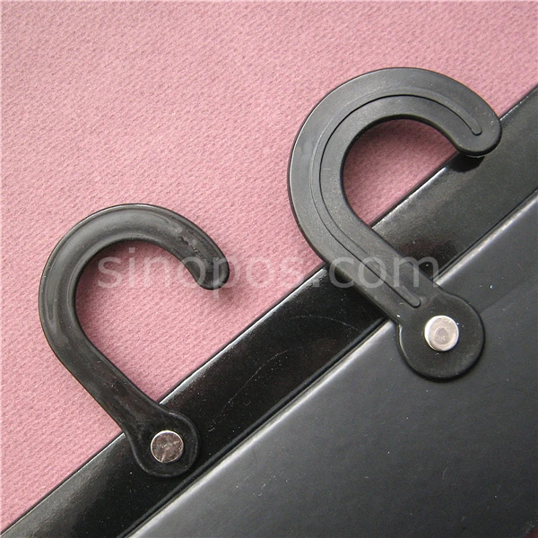 100pcs Big Plastic Header Hooks With Rivets Fabric Leather Swatch