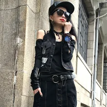 women jacket spring jacket women Women’s spring Slim thin sexy strapless denim shirt jacket free shipping