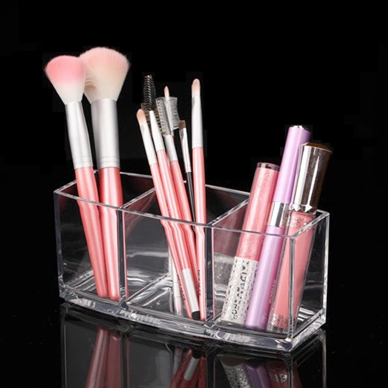  Acrylic Makeup Organizer Cosmetic Holder Makeup Tools Transparent Storage Box Brush and Accessory O