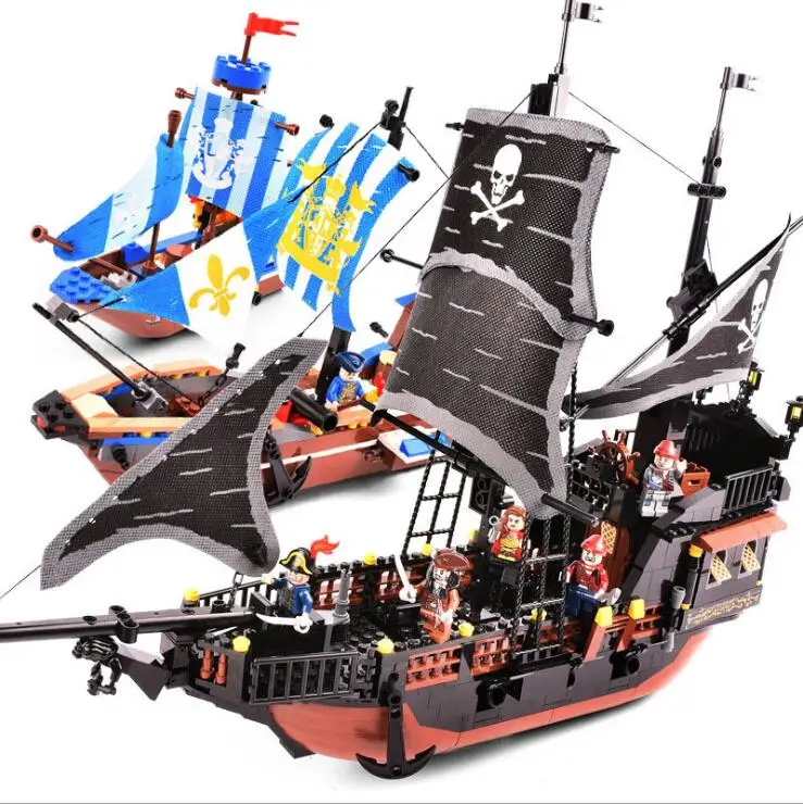 

Pirates of the The Black Pearl Pirate Ship Building Blocks Model Set Compatible All DIY Kits Bricks Toys for Children