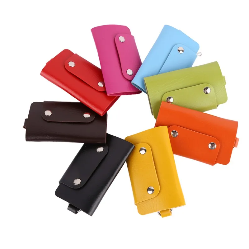 

PU Leather Housekeeper Holders Car Keychain Key Holder Bag Case Wallet Cover New