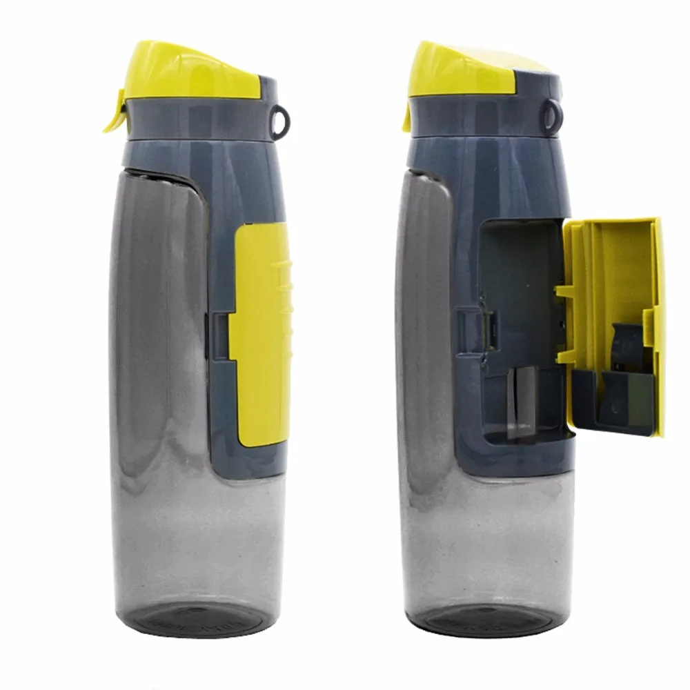 

QuiFit Free Shipping 2 in 1 Plastic Wallet Water Bottle 750ml/26oz Creative Sports Bottle Drinking Bottle Portable Card Holder