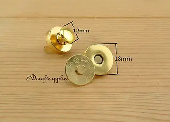 

Magnetic Snaps bag button purse Magnetic Snaps button 20 pcs 18 mm gold F67