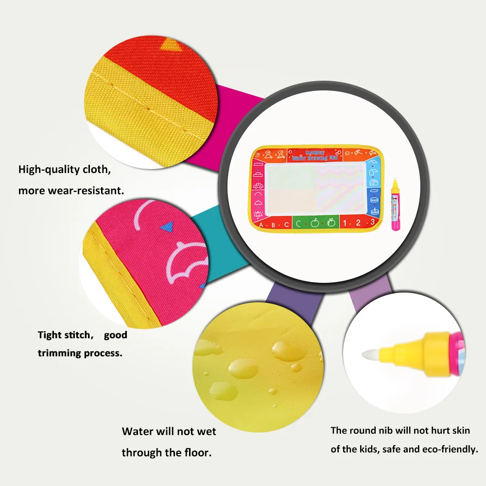 Нетоксичный коврик для рисования водой, доска для рисования, написания, каракули с волшебной ручкой, подарки для мальчиков и девочек, для детей, малышей, высокое качество
