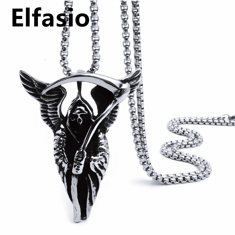 Мужской большой кулон из нержавеющей стали с цепочкой в коробке|biker pendant|stainless steel