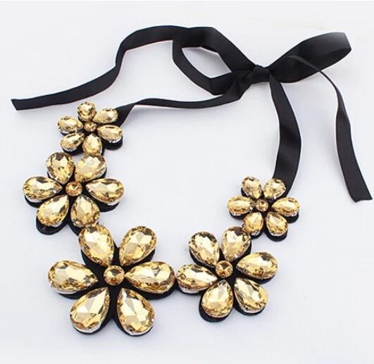Женское ожерелье с подвеской в виде цветка 4 цвета|choker necklace black|fashion statement necklacestatement