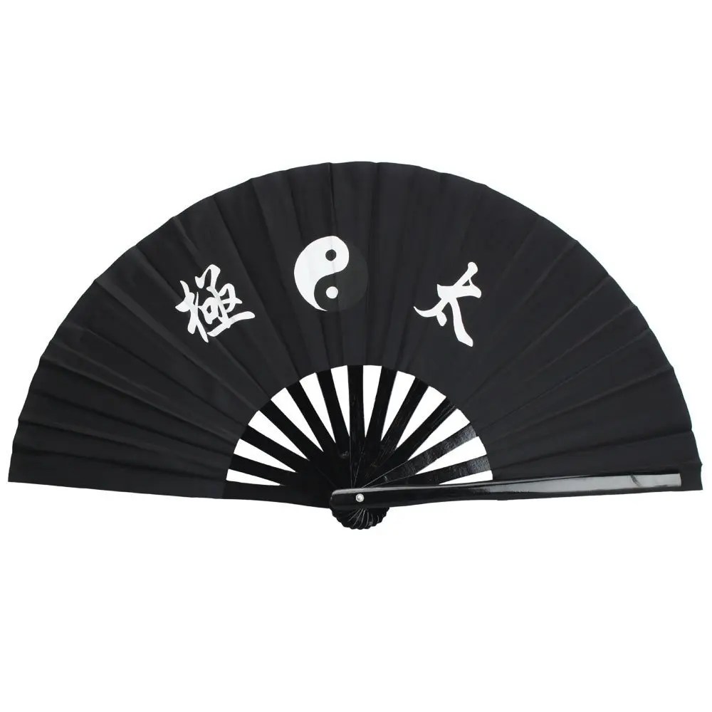 Chinese Kung Fu Tai Chi Martial Arts Eight Trigrams Bamboo Fan RED