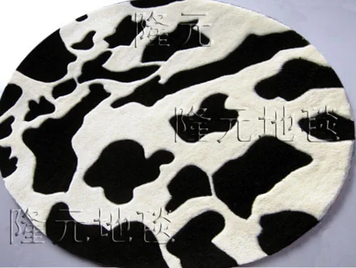 

Cow decorative pattern black and white circle carpet mats computer cushion fashion carpet round pad 105