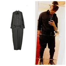 Мужской повседневный весенне-летний комбинезон, мужской облегающий цельный комбинезон, большие размеры, сценические костюмы певицы