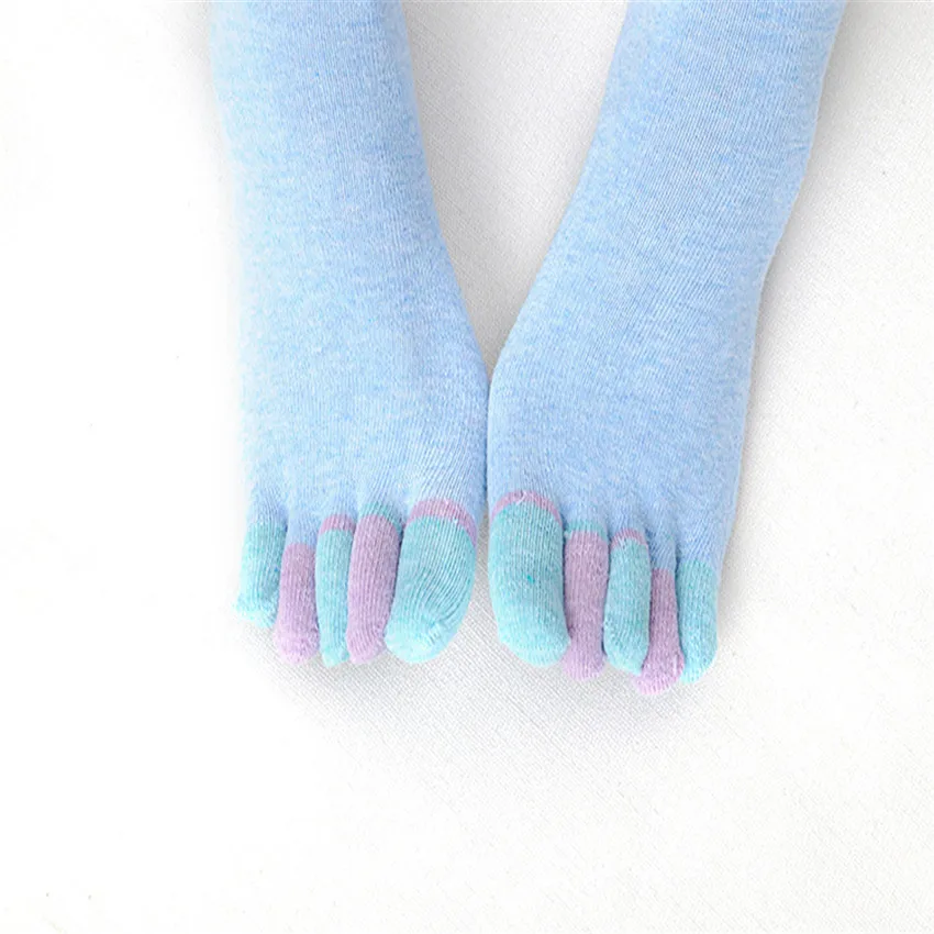 Женские специальные хлопковые цветные Нескользящие массажные носки с пятью носками, полностью захватывающие носки с каблуком A1