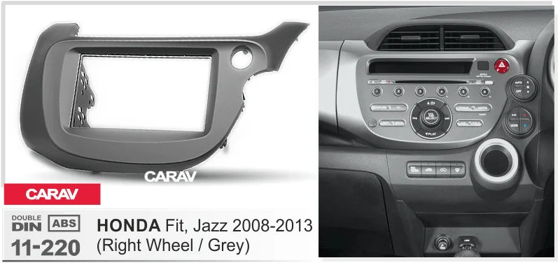 Радио фасции для HONDA Fit Jazz 2008-2013 правое колесо Двухканальное Радио DVD стерео CD панель тире крепление CARAV 11-220