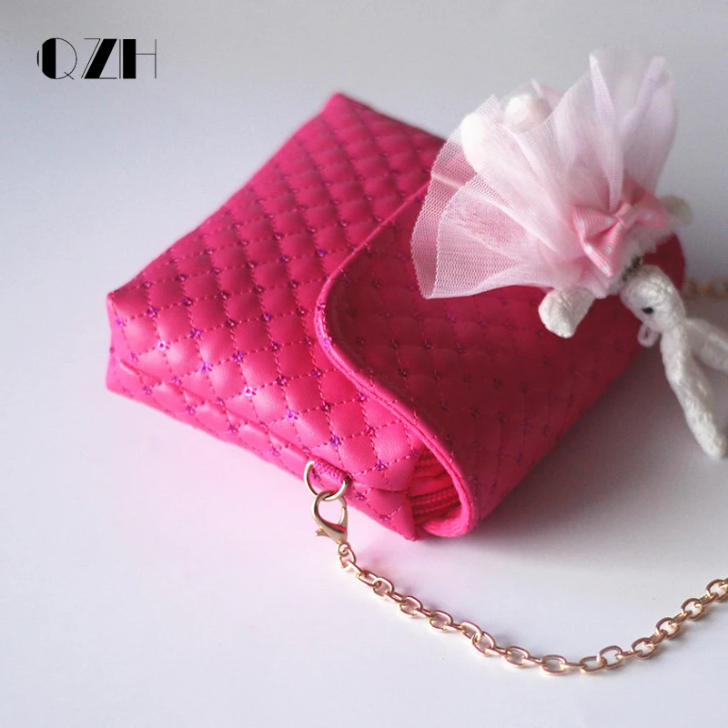  QZH little girl Mini doll messenger bags PU baby girls princess shoulder bag crossbody handbags for - 32804832231