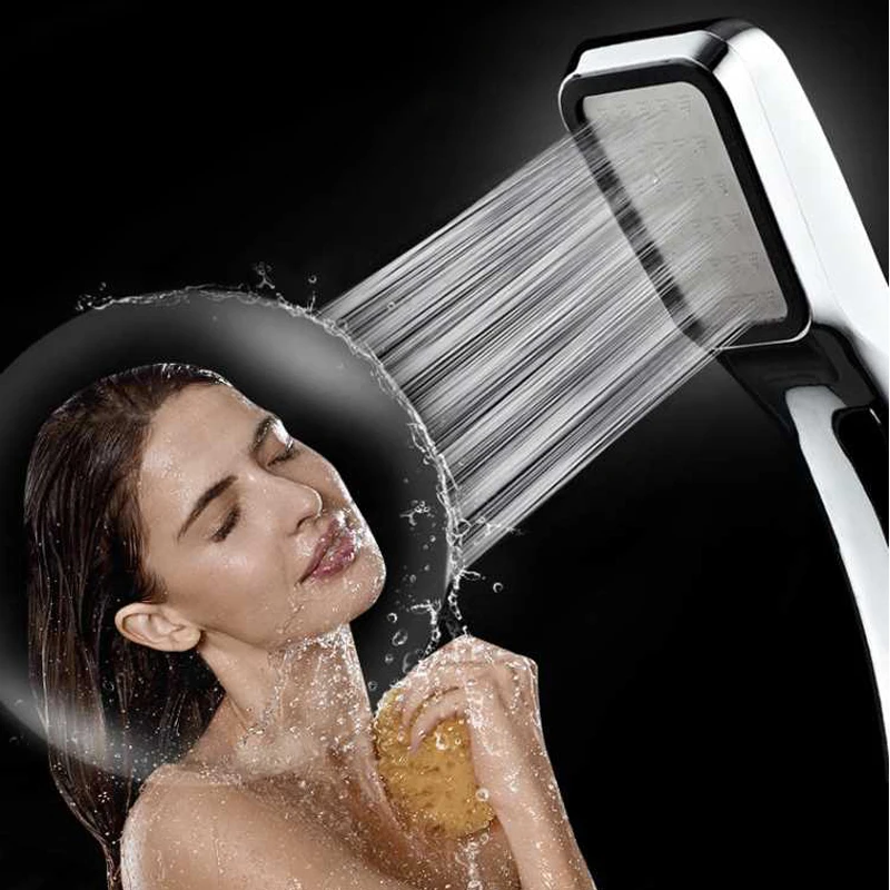 

300 Holes High Pressure Rainfall Shower Head ABS Square Water Saving Filter Spray Nozzle Hand Shower Water Booster Shower Head