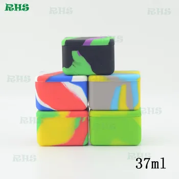 

5pcs Silicone Wax Container 37ml large big food grade silicone dry herb box for vape Non-stick 37ml Food Safe Jar free shipping
