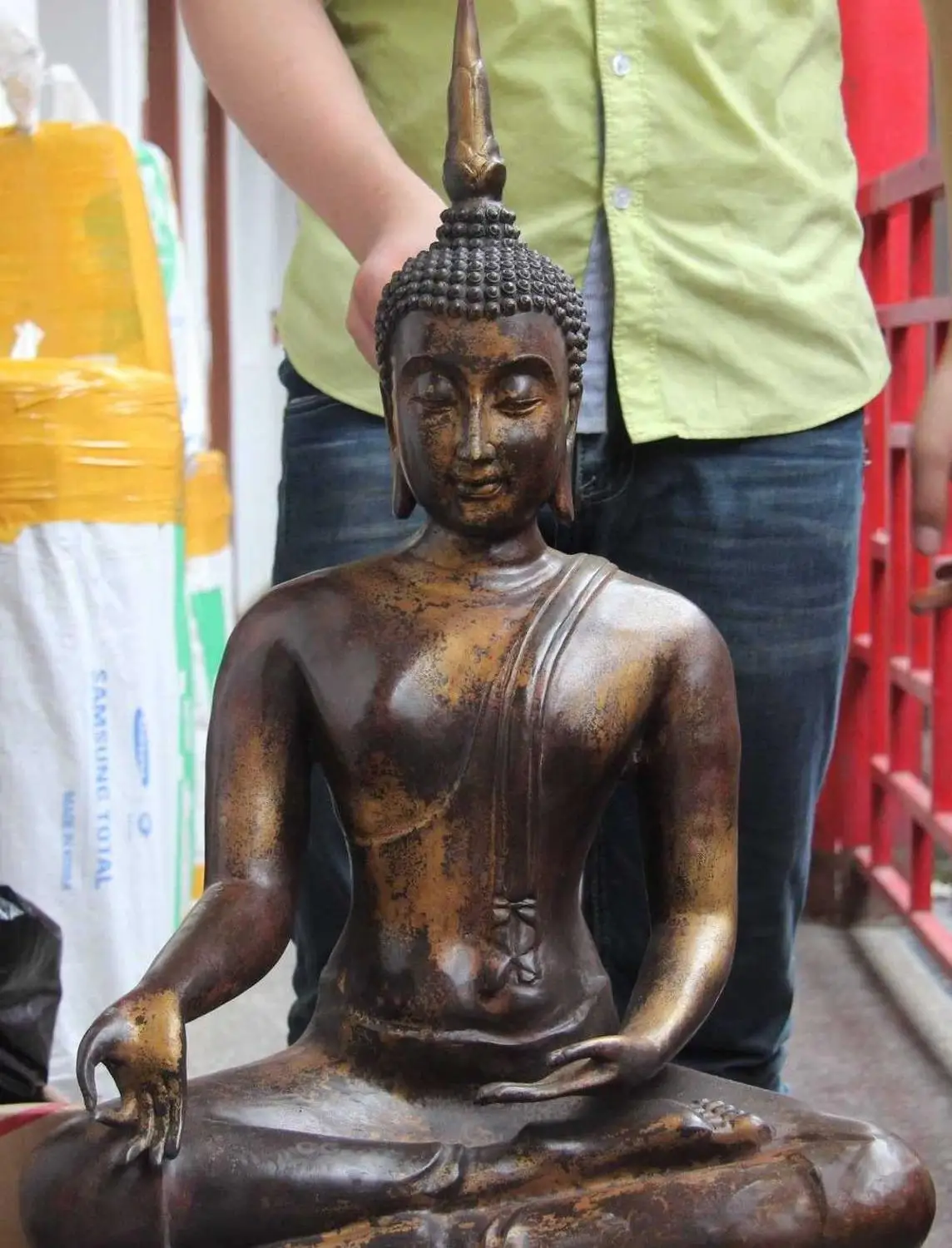 

25 Tibet Old Copper Bronze Thailand monastery Sakyamuni Shakyamuni Buddha Statue