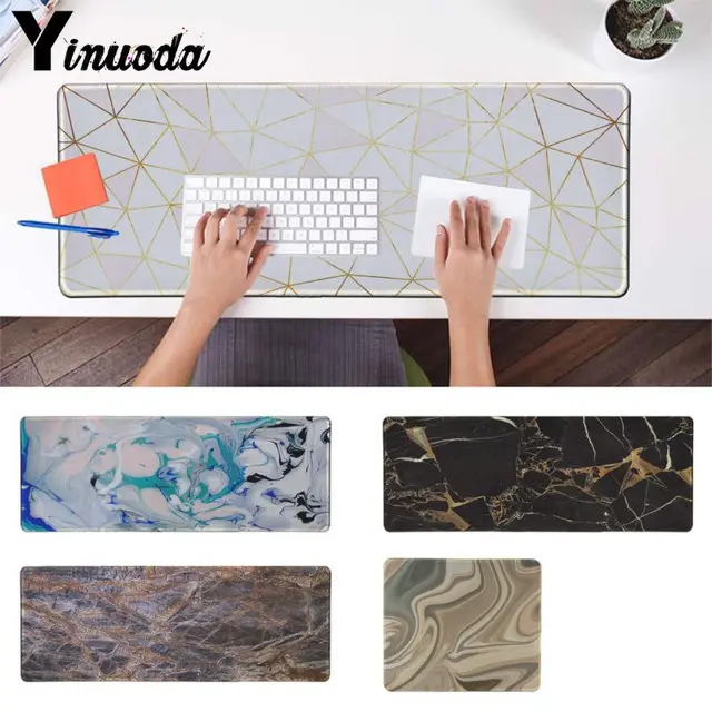 yinuoda gold marble collage keyboards mat rubber gaming mousepad