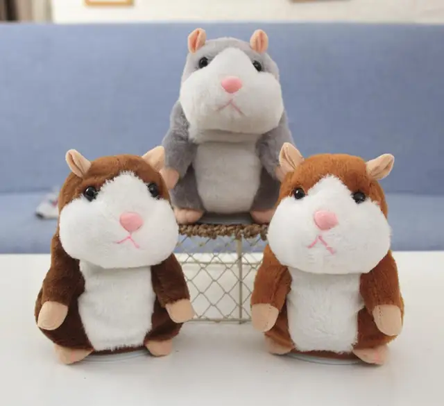 Dropshipping Promotion 15cm Lovely Talking Hamster Speak Talk Sound Record Repeat Stuffed Plush Animal Kawaii Hamster Kid Toys 1