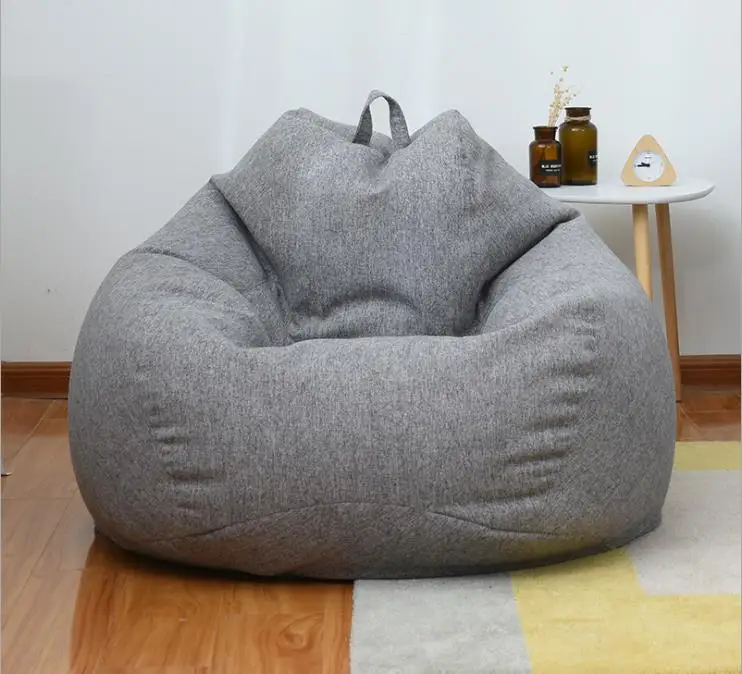 Домашний ленивый фасоли мешок диван гостиная и Спальня Мягкий бобовый мешок стул софа-кровать для отдыха для дивана на открытом воздухе татами один с наполнителем - Цвет: Темно-серый