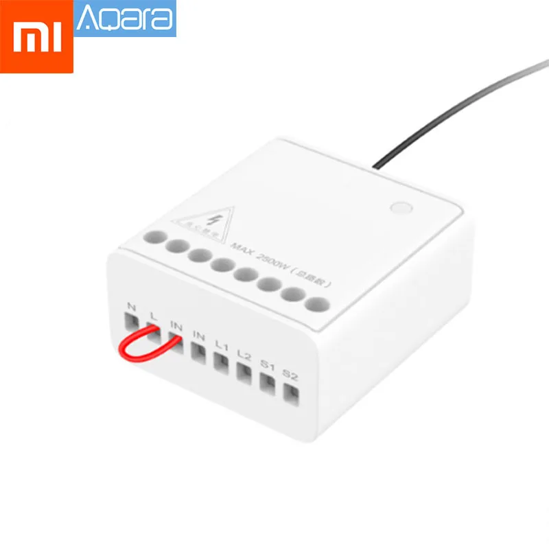 Xiaomi Mijia Aqara двусторонний модуль управления беспроводной релейный контроллер 2 канала работает для Mijia APP умный дом