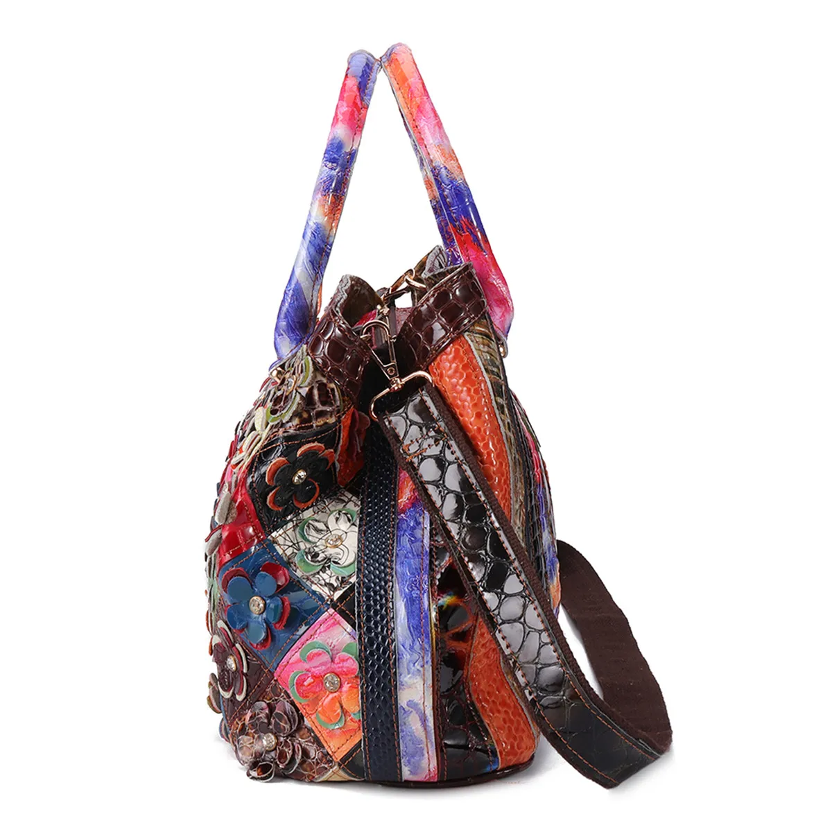 AEQUEEN, женские сумки из натуральной кожи, лоскутные, цветочные, ручные сумки, винтажные сумки через плечо, богемные женские сумки, разные цвета