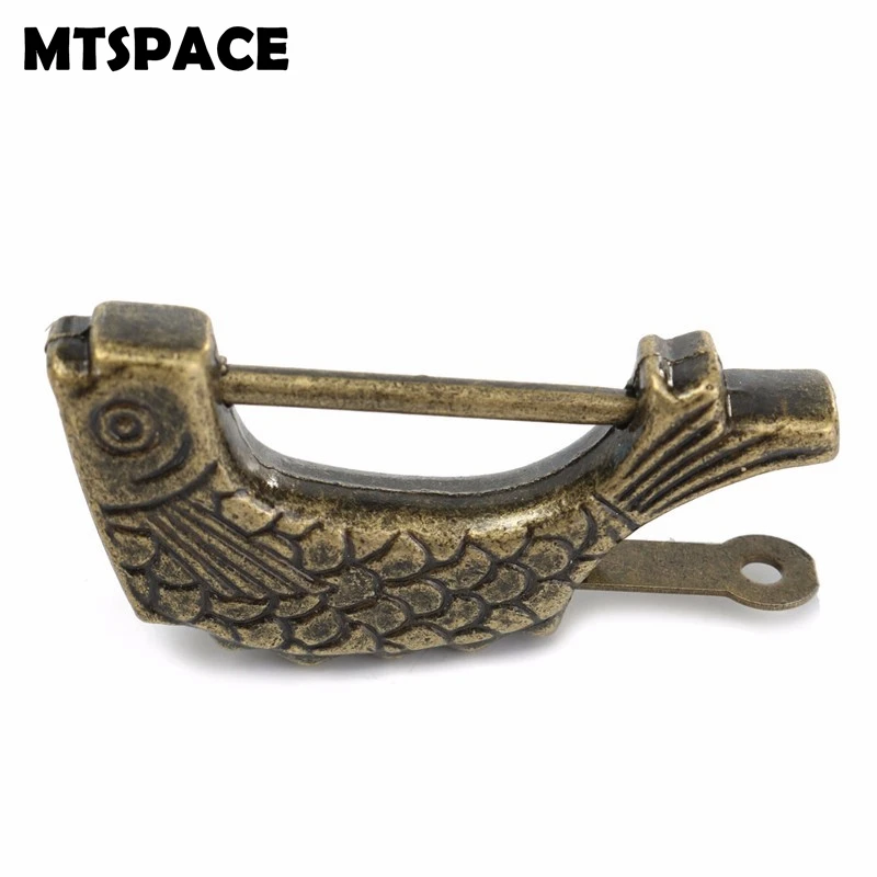 Винтажный китайский замок MTSPACE античный старинный Ретро стиль латунная шкатулка