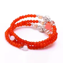 Конфеты ручной работы цветные хрустальные браслеты с красной белой розой для женщин красные стеклянные украшения подарок девушке другу Браслеты