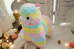 Новая Радужная альпака кукла Цвет трава грязи лошадь плюшевые игрушки овец животных для детей подарок на день рождения